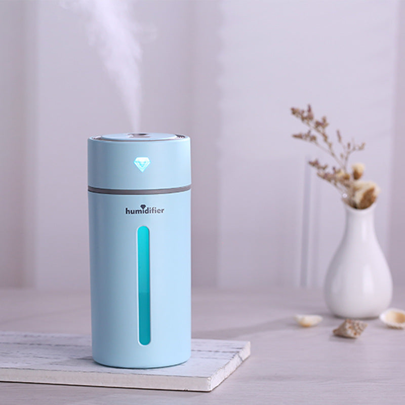 Diamond-Shaped Car Humidifier With Colorful Light And Aroma Diffuser