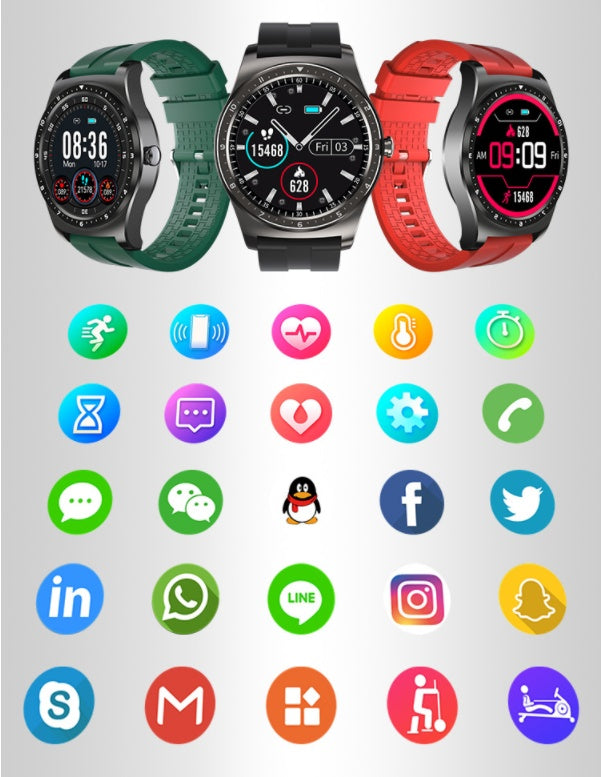 Full-Touch Smart Watch With Heart Rate, Blood Pressure, Sleep, And Fitness Tracking