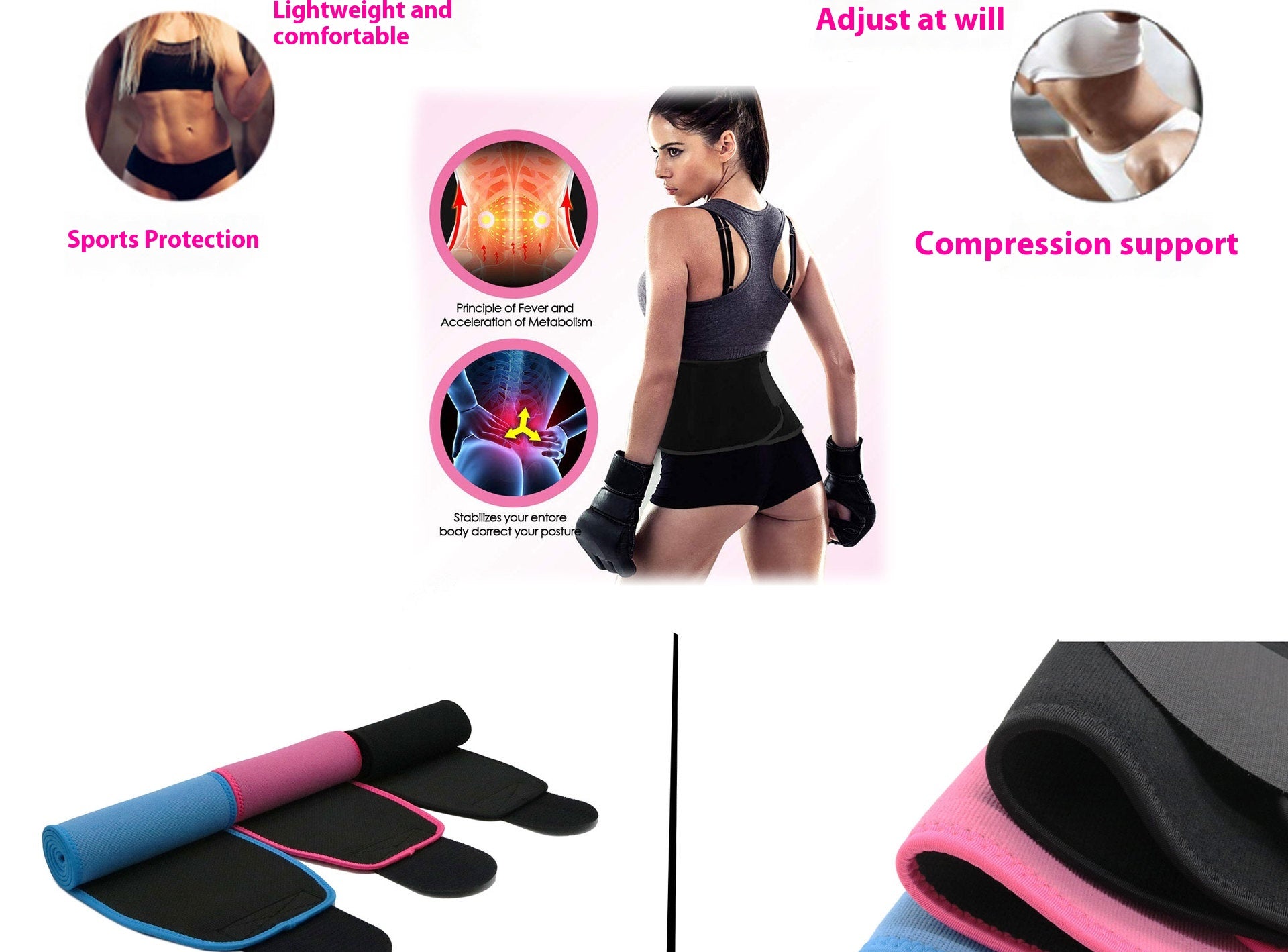 Hot Neoprene Lumbar Support Belt For Fitness And Sports