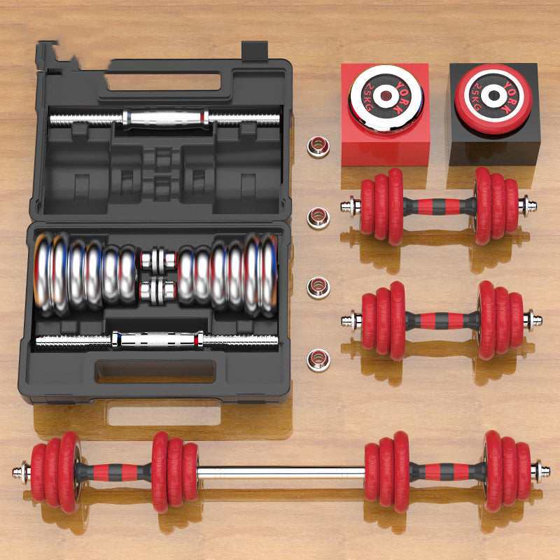 Solid Iron Electroplated Dumbbells With Black And Red Finish