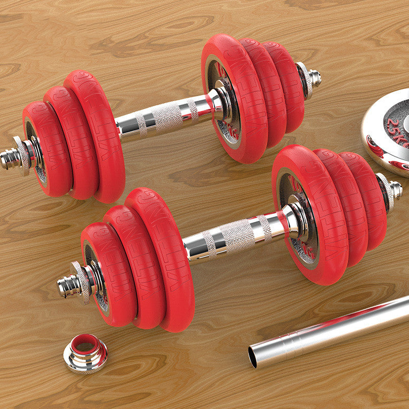 Solid Iron Electroplated Dumbbells With Black And Red Finish