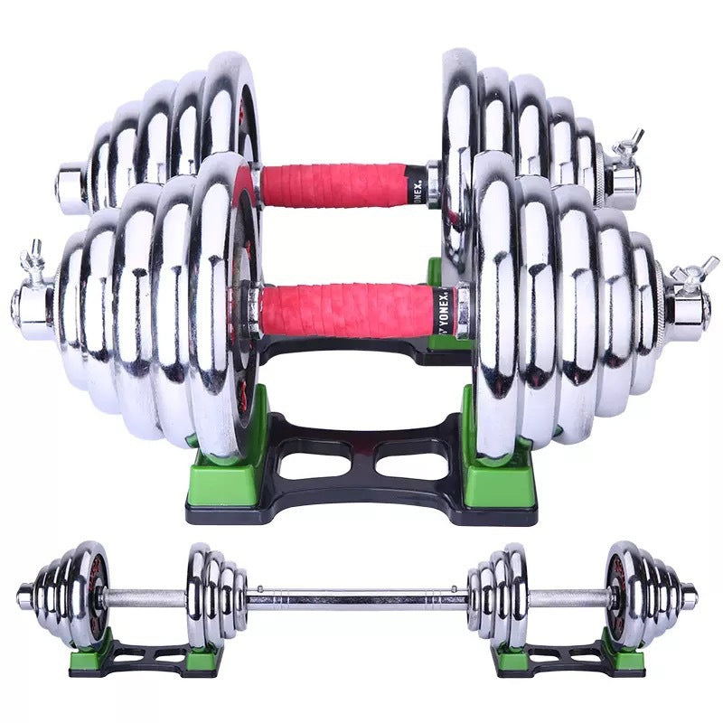 Solid Iron Electroplated Dumbbells With Black And Red Finish